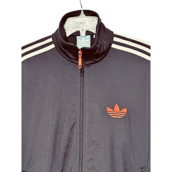 Men's Adidas Adicolor Originals Firebird Track Jacket, Black/Orange, Size L - Picture 3 of 7
